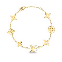 LOUIS VUITTON® - Idylle Blossom Monogram Bracelet, Yellow Gold And Diamonds - Gold Louis Vuitton Necklace, Louis Vuitton Bracelet, Bday Gifts, Monogram Bracelet, Fotografi Digital, Accesories Jewelry, Louis Vuitton Jewelry, Lv Bags, Lv Handbags