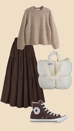 #Style Hijab Outfit Ideas Winter, Modest Outfits With Skirts, Modest Skirt Outfits, Casual Modest Outfits, Aesthetic Modest Outfits, Sweater With Skirt, Modest Winter Outfits, Modest Girly Outfits, Stylish Outfits Casual