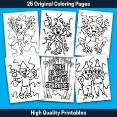 coloring pages for kids with the title, 25 original coloring pages high quality printables