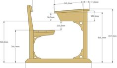 the measurements for a wooden chair