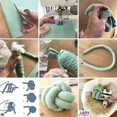 several pictures of different things being made with scissors