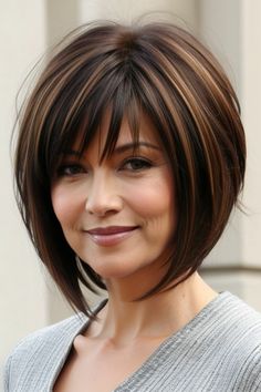 Brunette Chin Length Hair, Hairstyle 2024 Women, Short Hair Bobs For Women, Chin Length Haircuts For Women Over 50, Chin Length Haircuts For Thick Hair, Layered Bob Hairstyles Chin Length, Short Silk Press, Silk Press Hairstyles, Chin Length Hairstyles