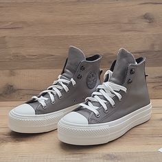 Converse High Top Brand New Platform In The Box No Lid Authentic Uper Leather Size Women's 7. Converse High Top, Shoes Converse, Converse White, Converse High, Converse High Tops, Womens Converse, Converse Shoes, The Box, High Top