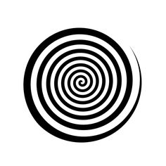 a black and white image of a spiral design on a white background in the shape of a circle