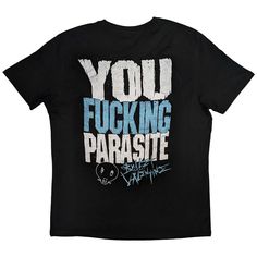 An official licensed Bullet For My Valentine Unisex T-Shirt featuring the 'Parasite' design motif. This high quality T-Shirt is available in a black colourway.