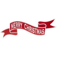 a merry christmas banner with a ribbon on it