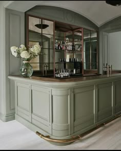 an elegant bar in the middle of a room