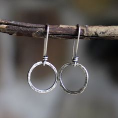 Sterling Earrings Handmade, Hammered Silver Earrings, Hammered Circle Sterling Silver Earrings, Simple Silver Hammered Earrings, Dainty Hand Forged Silver Earrings, Simple Hammered Silver Earrings, Simple Hand Forged Sterling Silver Jewelry, Hand Forged Silver Dainty Earrings, Simple Hammered Round Earrings