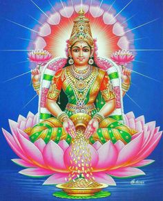 the hindu god sitting on top of a lotus