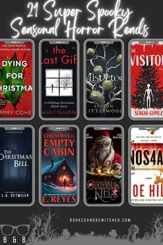 twelve christmas books with the title 12 super spooky seasonal horror reads