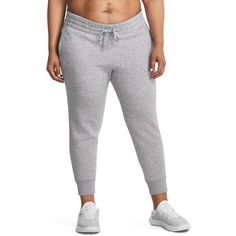 Ultra-Soft Cotton-Blend Fleece With Brushed Inside For Extra Warmth Encased Elastic Waistband With External Drawcord Open Hand Pockets Fit & Sizing Inseam: 27" Fabric & Care Cotton, Polyester Machine Wash Imported New Without Tags Under Armour Apparel, Under Armour Joggers, Sports Pants Women, Black Sweatpants, Under Armour Pants, Heather White, Gray Light, Joggers Womens, Fleece Joggers