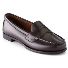 These women's Eastland Classic II penny loafers will always be in style. Click this FOOTWEAR GUIDE to find the perfect fit and more!SHOE FEATURES Loafer design offers a laid-back look. Leather upper promises lasting wear. Full-length cushioned insole endures comfort. Hand-sewn construction aids in flexibility. Rubber outsole ensures reliable traction. SHOE CONSTRUCTION Leather upper Manmade lining Rubber outsole SHOE DETAILS Moc toe Slip-on Padded footbed Size: 7.5 N. Color: Burgundy. Gender: female. Age Group: adult. Pattern: Solid. Womens Penny Loafers, Eastland Shoes, Shoe Display, Penny Loafers, Loafers For Women, Luxury Shoes, Always Be, Loafer Shoes, Loafers Men