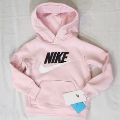 Nwt Bin Sa Pink Tops With Logo Print For Winter, Pink Sportswear Hoodie For Spring, Pink Sportswear Hoodie For Fall, Pink Logo Print Top For Winter, Winter Pink Tops With Logo Print, Nike Hoodie For Spring, Pink Nike Tops For Winter, Spring Sports Hoodie With Logo Print, Pink Fleece Hoodie For Spring