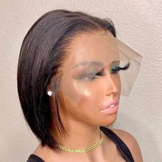 Pre Plucked Short Cut Bob Straight Lace Front Wig-FrenzyAfricanFashion.com Bob Lace Front Wigs, Short Hair Wigs, Synthetic Lace Wigs, Straight Lace Front Wigs, Hair Straight, Short Bob Wigs, Front Lace Wigs Human Hair, Short Cut, Bleached Hair