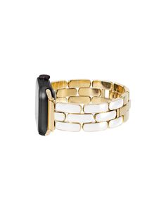 This chic, jewelry-inspired enamel link bracelet elevates your watch with a subtle yet stylish look. Fit: 38/40/41mm model Band circumference including Apple Watch® device: 157mm-198mm (6.25"-7.75") Band width: 18x14mm 42/44/45/Ultra (49mm) model Band circumference including Apple Watch® device: 165mm-204mm (6.5"-8") Band width: 20x14mm Orders placed between December 25th and January 2nd will experience shipping delays. Kendra Scott Apple Watch Bands, Chic Apple Watch Band, Elegant Metal Apple Watch Band With Solid Link Construction, Elegant Metal Bracelet Strap Apple Watch Band, White Bracelet Strap Watch Bands For Formal Occasions, Modern White Bracelets With Solid Link Construction, Elegant Adjustable White Watch Bands, Elegant White Adjustable Watch Bands, Luxury White Apple Watch Band With Bracelet Strap