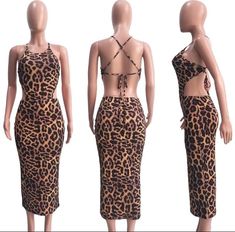 Friction brown Beautiful Leopard cheetah print bodycon maxi style dress with crisscross back Body Con Maxi Dress, Maxi Styles, Style Maxi Dress, Printed Midi Dress, Girly Outfits, Cheap Dresses, Club Dresses, Womens Midi Dresses, Fashion Killa