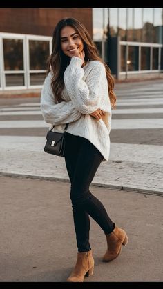 Effortless Elegance: 15 Casual Outfits for the Fall Season - Cheerful Talks Semi Dressy Outfits Winter, 5 Ft Tall Women Outfit, Leggings Outfit Fall Dressy, Fall Outfits Dressy Casual, Dressy Casual Winter Outfits, Dressy Outfits With Jeans, Casual Winter Outfits Cold Weather, Cold Weather Work Outfit, Office Outfits Women Winter