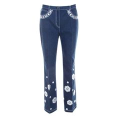 Made from cotton and elastane, these flared jeans from Escada will be a perfect addition to your denim collection. They carry pockets, front fastening and detailing of embroidery and floral motifs. This creation is a buy you will want to wear again and again. Denim Collection, Luxury Closet, Floral Motifs, Flared Jeans, Luxury Outfits, Floral Motif, Bell Bottom Jeans, Flare Jeans, Stretch Denim