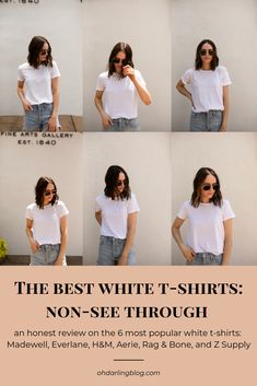 Best White T Shirt Women, White Tee Shirt Outfit, White Tees Outfit, White Tshirt Women, Tee Shirt Outfit, Perfect White Tee, White T Shirts, White Tee Shirts