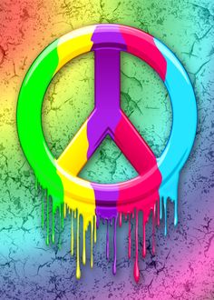 the peace sign is painted in different colors