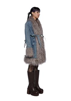 Beautiful Decay Denim Coat – Dolls Kill Winter Faux Fur Belted Outerwear, Winter Belted Faux Fur Coat, Belted Faux Fur Coat For Winter, Winter Faux Fur Belted Coat, Fall Faux Fur Belted Outerwear, Denim Outerwear With Faux Fur Trim For Fall, Fall Denim Outerwear With Faux Fur Trim, Fall Denim Belted Outerwear, Dolls Kill Outfits