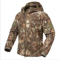 Men Military Tactical Jacket Plus Size Waterproof Soft Shell Snake Camouflage Jacket Men Tactical Army Jackets Camouflage Military Jacket, Shark Skin, Army Clothes, Mens Military Jacket, Tactical Jacket, Camouflage Jacket, Military Camouflage, Military Tactical, Army Jacket