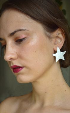 Mismatch Earrings, Moon Stud Earrings, Big Moon, Moon Wedding, Pink Rhodochrosite, Moon And Star Earrings, Moon Studs, Starry Night Van Gogh, Hair Accessories Gift