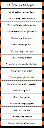 a list of halloween characters for each character in the video game, which features an orange and black striped background