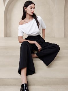 One-Shoulder Cotton Top | Banana Republic Top Banana, One Shoulder Tops, Basic Tops, Cotton Top, Cotton Tops, Spring Summer Fashion, Womens Clothing Tops, Heavy Cotton, Fashion News