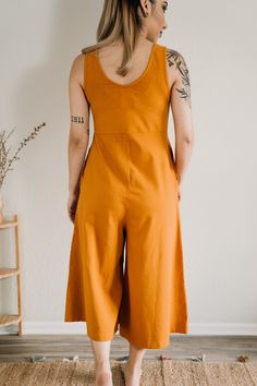 Lakeside Wide Leg Jumpsuit - Turmeric JUMPSUIT Mien Los Angeles Design, Pre Pregnancy, Nursing Friendly, Ethical Clothing, Organic Cotton Fabric, Eco Friendly Fabric, Maternity Wear, Wide Leg Jumpsuit, The Chic