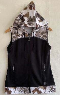 Roper Full Zip Hoodie Vest Black Camo Small Jacket Pockets Sleeveless Long  | eBay Small Jacket, Hoodie Vest, Black Camo, Full Zip Hoodie, Zip Hoodie, Camo, Active Wear, Sweatshirts Hoodie, Women Accessories