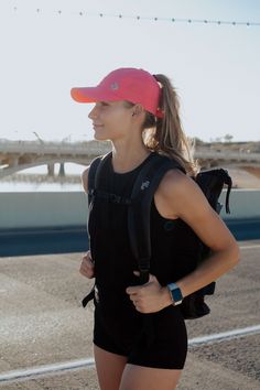 PUBLISHED PATENT REGISTERED TRADEMARK HOT PINK High Ponytail Hat - UPF 50 + - X-Boyfriend Design allows you to adjust the X Straps on the back to fit your head PERFECTLY! Let your cap adjust to YOU! QUALITY materials and manufacturing by US certified Fair Labor production PATENTED athleisure cap for WOMEN by WOMEN! Female Fit. Function. Style. Fit = custom fit molded specifically for a women's head Function = Fits ANY HEIGHT PONY or FUNKY BUN, moisture-wicking, UPF 50+, tapered panels for stabil Sporty Snapback Hat, Pink Baseball Cap For Outdoor, Sporty Snapback Trucker Hat, Curved Visor Dad Hat For Sports, Pink Snapback Hat For Outdoor, Casual Pink Baseball Cap For Outdoor, Pink Snapback Cap For Outdoor, Pink Outdoor Baseball Cap, Pink Sporty Baseball Cap With Curved Visor