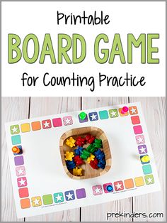 a printable board game for counting practice with the words, printable board game for counting practice