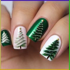 Valentine day nails idea 2024 Xmas Tree Nail Art, Christmas Nails Tree Design, Christmas Nails With Christmas Tree, Tree Nails Christmas, Christmas Tree Nail Art Designs, Nail Art Christmas Tree, Christmas Nails With Tree, Christmas Tree On Nails, Nails Christmas Colors