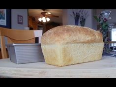 a loaf of bread sitting on top of a table