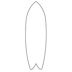 a drawing of a surfboard that is black and white, with the bottom half cut out