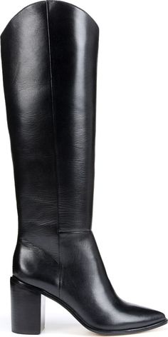 SARTO by Franco Sarto Ticada Knee High Boot | Nordstromrack Wide Calf Heeled Boots With Pointed Toe, Tall Boots With Stacked Heel And Pointed Toe, Chic Stacked Heel Knee-high Boots For Business, Modern Calf Leather Boots, Chic Knee-high Boots With Stacked Heel For Business, Knee-high Boots With Stacked Heel For Office, Modern Heeled Boots For Formal Occasions, Modern Wide Calf Knee-high Heeled Boots, Modern Knee-high Boots With Stacked Heel For Work