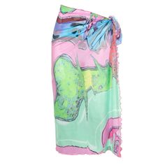 Pastel Beach Wrap | Paloma Lira | Wolf & Badger Summer Beach Sarong With Vibrant Print, Beachy Multicolor Tie-side Sarong, Green Beachwear Sarong For Spring, Vibrant Print Sarong For Summer Vacation, Multicolor Tie-side Bottom Swimwear For Beach, Multicolor Tie-side Sarong For Beach Party, Beachy Sarong For Poolside Spring, Green Printed Sarong For Spring, Pink Summer Party Cover-up