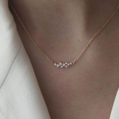 Everyday Diamond Necklace, Gold Necklace Delicate, Womens Diamond Necklace, Delicate Diamond Necklace, Delicate Gold Necklace, Diamonds Necklace, Simple Diamonds