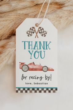 thank you for racing by gift tag