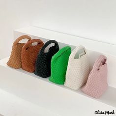 Olivia Mark - New bags female hand-carried fashion PU mother and child bags large capacity handbag senior hand-woven bags New Bags, Knitting Bag, Trend Style, Woven Bag, Knitted Bags, Bird In Bag, Mother And Child, Pocket Detail, Olivia Mark