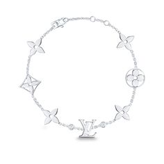 LOUIS VUITTON® - Idylle Blossom Monogram Bracelet, White Gold And Diamonds - Grey Luxury White Monogram Jewelry, Louis Vuitton Necklace, Bracelet White Gold, Louis Vuitton Bracelet, Monogram Bracelet, Expensive Jewelry Luxury, Luxe Jewelry, Dior Jewelry, Louis Vuitton Jewelry