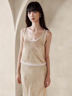 Women's Clothing - Shop New Arrivals | Banana Republic Minimalist Silhouette, Holiday Party Outfit, Sequin Tank, Sequin Fabric, Center Stage, Silver And Gold, Hip Length, Sequin Dress, Holiday Party