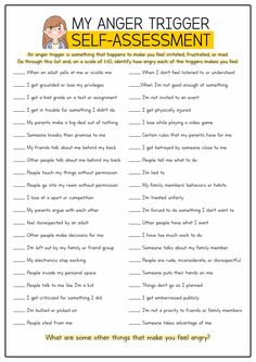 Anger Management Worksheets Identifying Triggers, Worksheets For Adults, Anger Management Activities, Anger Management Worksheets, Coping Skills Activities