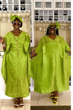 Our luxurious green kaftan boubou dress exudes sophisticated elegance with its beautiful, flowing drape. Designed for a loose fit, this dress is perfect for both casual relaxation and as stylish maternity wear. Its soft, breezy fabric makes it an effortlessly chic choice, combining comfort with glamour. Ideal for all body types, including plus-size, this oversized kaftan is not only versatile but also a thoughtful maternity gift. Our kaftan dresses can be customized with your measurements and personalization, please start a conversation with us, we usually respond within the hour or a little later. We are happy to answer any questions regarding measurements and styles before purchase. Note, that the customer is responsible for selecting the correct measurements.   *️⃣FEATURES  🔸Inner ties Green Long Sleeve Kaftan For Party, Elegant Green Kaftan For Party, Green Floor-length Kaftan For Parties, Elegant Fitted Green Kaftan, Green Floor-length Party Kaftan, Fitted Green Kaftan For Party, Green Maxi Length Kaftan For Wedding, Green Short Sleeve Maxi Dress For Wedding, Elegant Green Agbada For Wedding