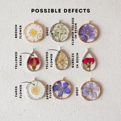 a bunch of flowers that are in some kind of pendants on a white surface