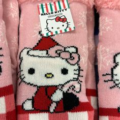 Questions? Leave A Comment Below! Christmas Pjs Hello Kitty, Kawaii Socks For Stocking Stuffers In Winter, Cute Red Socks, Kawaii Socks For Winter Gifts, Cute Hello Kitty Loungewear Sets, Hello Kitty Slippers Woman, Hello Kitty Socks, Pink Hello Kitty Sleepwear Sets, Kuromi Clothes