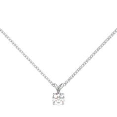 Simple and sophisticated, this 14K white gold solitaire pendant showcases 1 round brilliant cut diamond weighing approximately 1/2 ct. tw. 18 inch 14K white gold rope chain Diamond Solitaire Pendant, Helzberg Diamonds, White Gold Solitaire, Gold Rope Chains, Diamond Fashion Rings, Solitaire Pendant Necklace, White Gold Necklaces, Initial Bracelet, Solitaire Pendant