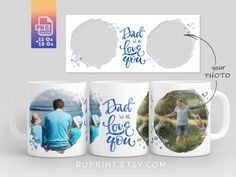 Mug With Photo, 2 Photo Frame, Picture Mugs, Mug For Mom, Photo Mug, Mug Template, Mug Sublimation, Sublimation Mugs, Online Images