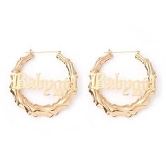 PRICES MAY VARY. MATERIAL:High quality alloy, environmentally friendly gold silver plated.Nickel-free & Lead-free, Hypoallergenic.Hip Hop style bamboo hoop earrings can wear it at any occasion. DIA SIZE:55/90mm;weight:6.1g.Medium size but light weight and easy to wear It. GIFT GIVING:This item comes beautifully gift wrapped and ready for giving. The best jewelry for new moms, grandmother, teen, sisters, daughter, wife, girlfriend, bff, anniversary, bridesmaids, and more! GOOD CHOICE:Great Gift C Vintage Gold Hoop Earrings For Summer, Trendy Gold Hoop Earrings For Summer, Vintage Metal Hoop Earrings For Summer, Trendy Metal Jewelry For Birthdays, Personalized Gold Jewelry For Summer, 90s Outfits For Women, Summer Vintage Metal Hoop Earrings, Pierced Hoop Jewelry For Streetwear, Personalized Gold Hoop Earrings